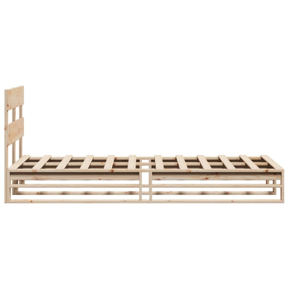 Estructura de cama sin colchón madera maciza pino 75x190