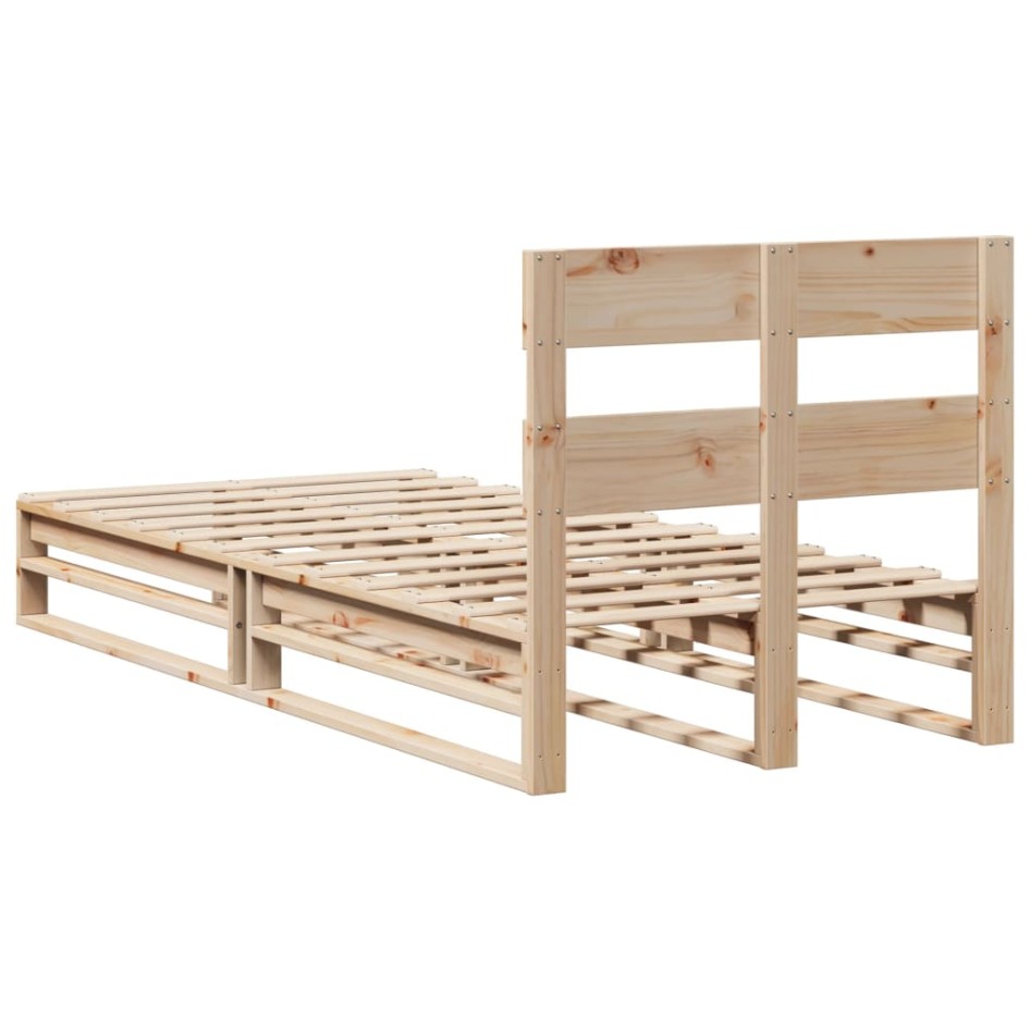Estructura de cama sin colchón madera maciza pino 75x190