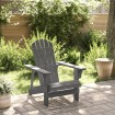 Silla Adirondack madera maciza de abeto gris 69x85x90,5 cm