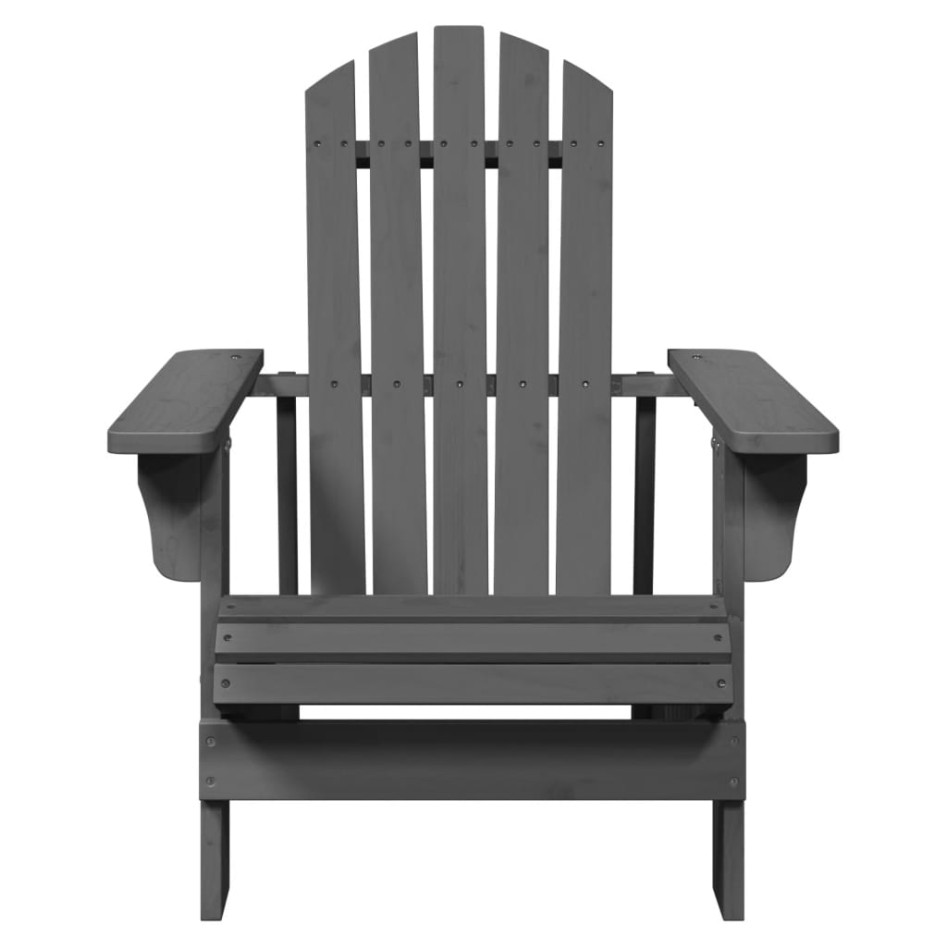 Silla Adirondack madera maciza de abeto gris 69x85x90,5