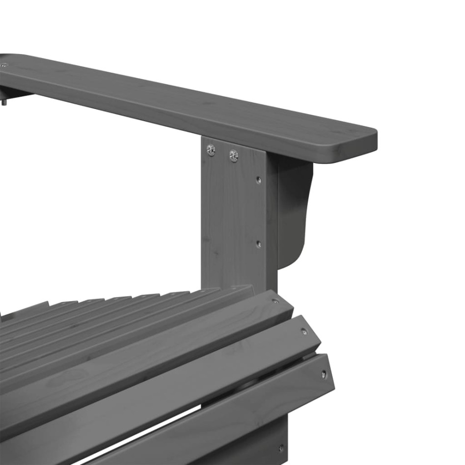 Silla Adirondack madera maciza de abeto gris 69x85x90,5