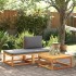 Mesa de jardín madera maciza de acacia 65x65x29