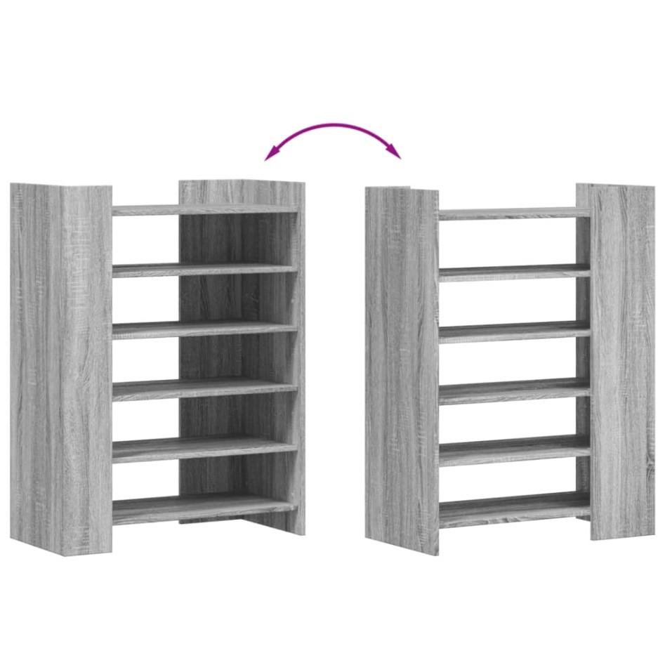Mueble zapatero madera ingeniería gris Sonoma 74,5x37,5x100
