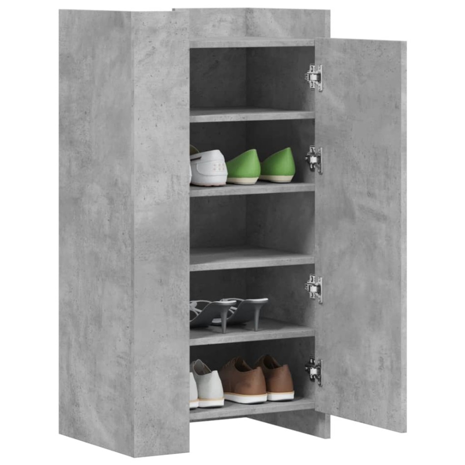 Mueble zapatero madera ingeniería gris hormigón 52x37,5x100