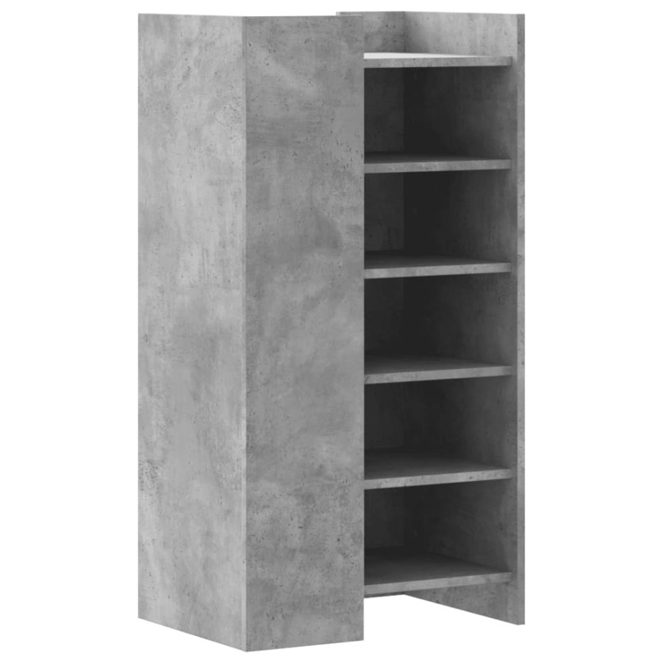 Mueble zapatero madera ingeniería gris hormigón 52x37,5x100