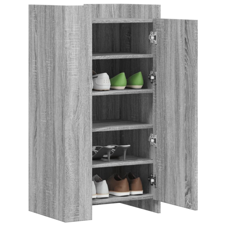 Mueble zapatero madera de ingeniería gris Sonoma 52x37,5x100