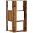 Estantería de esquina 3 niveles madera envejecida 50x50x102