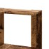 Estantería de esquina 3 niveles madera envejecida 50x50x102