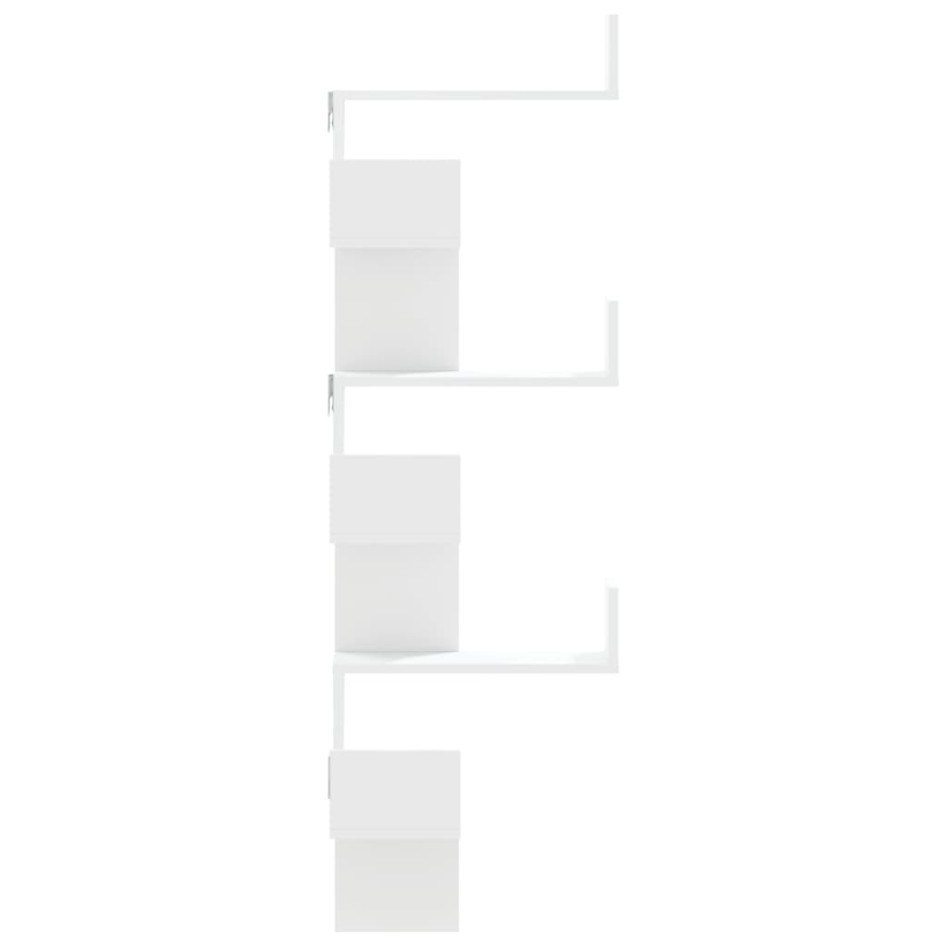 Estantería pared esquina madera ingeniería blanco 45x45x147