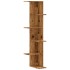 Estantería pared de esquina madera envejecida 36,5x36,5x140