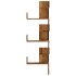 Estantería de pared de esquina madera envejecida 45x45x147