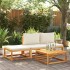 Taburete de jardín con cojín madera maciza acacia 65x65x29