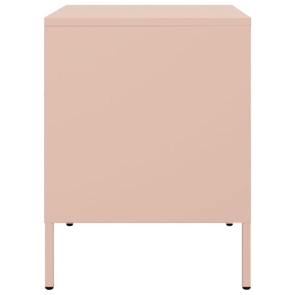 Mesitas de noche 2 unidades acero rosa 36x39x50,5