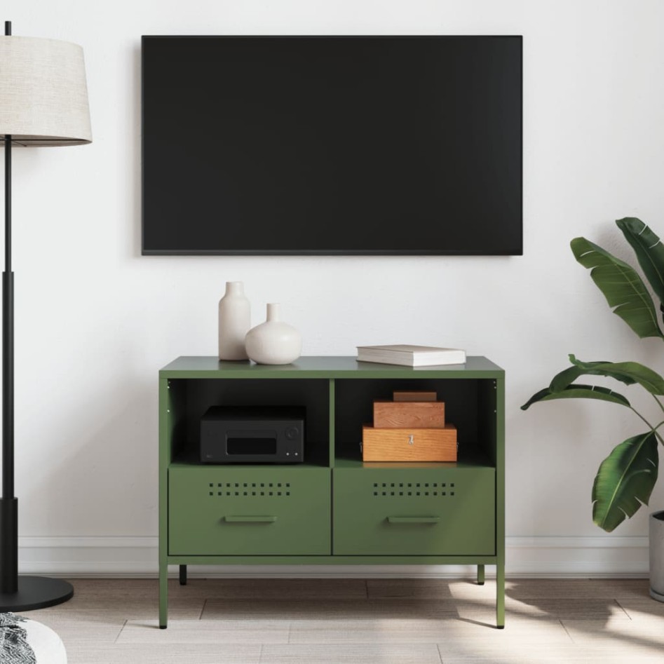Mueble para TV acero verde oliva 68x39x50,5