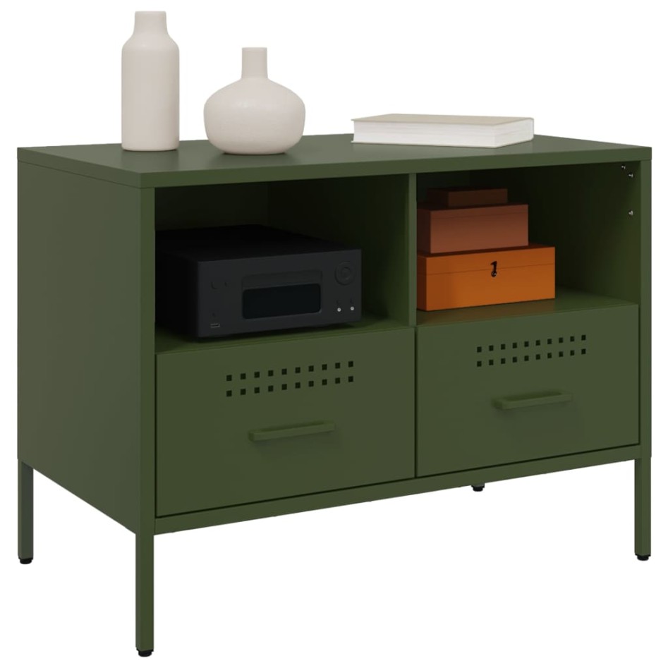 Mueble para TV acero verde oliva 68x39x50,5