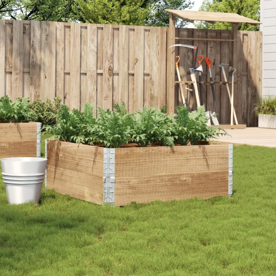 Jardinera de madera maciza de pino 100x100