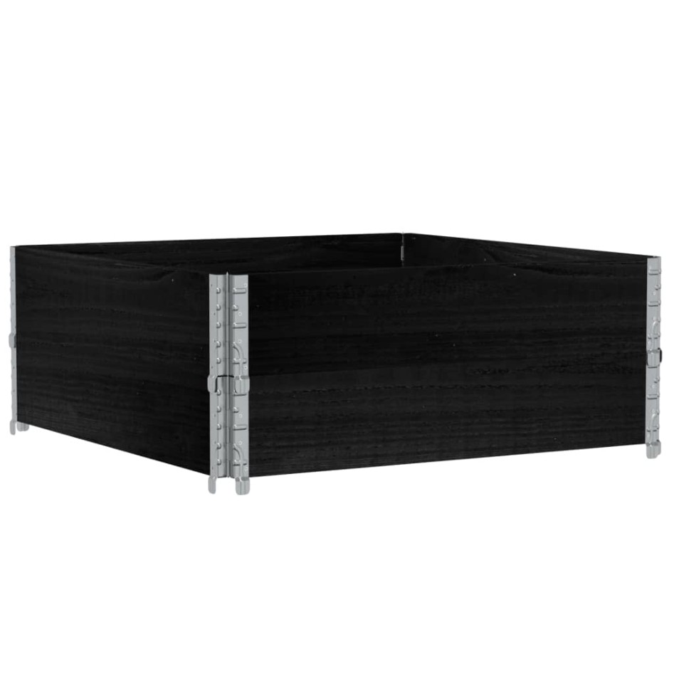 Jardinera de madera maciza de pino negra 100x100