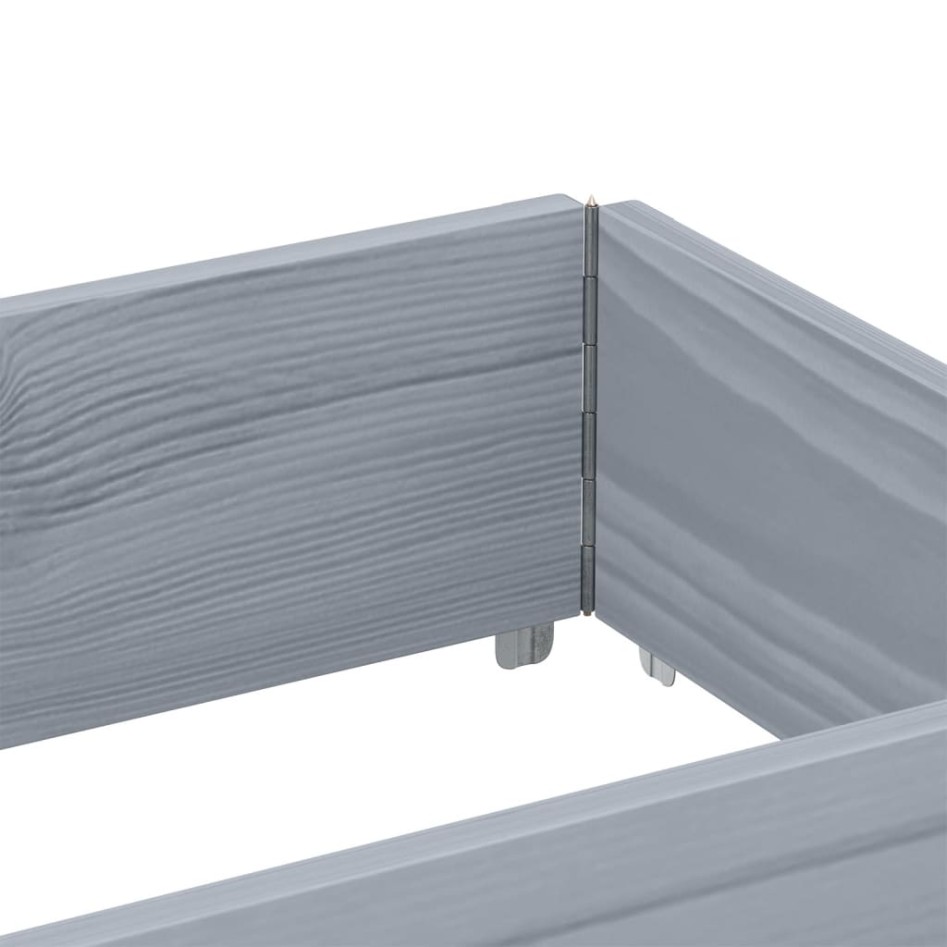 Jardinera de madera maciza de pino gris 150x50