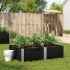Jardinera de madera maciza de pino negra 150x100