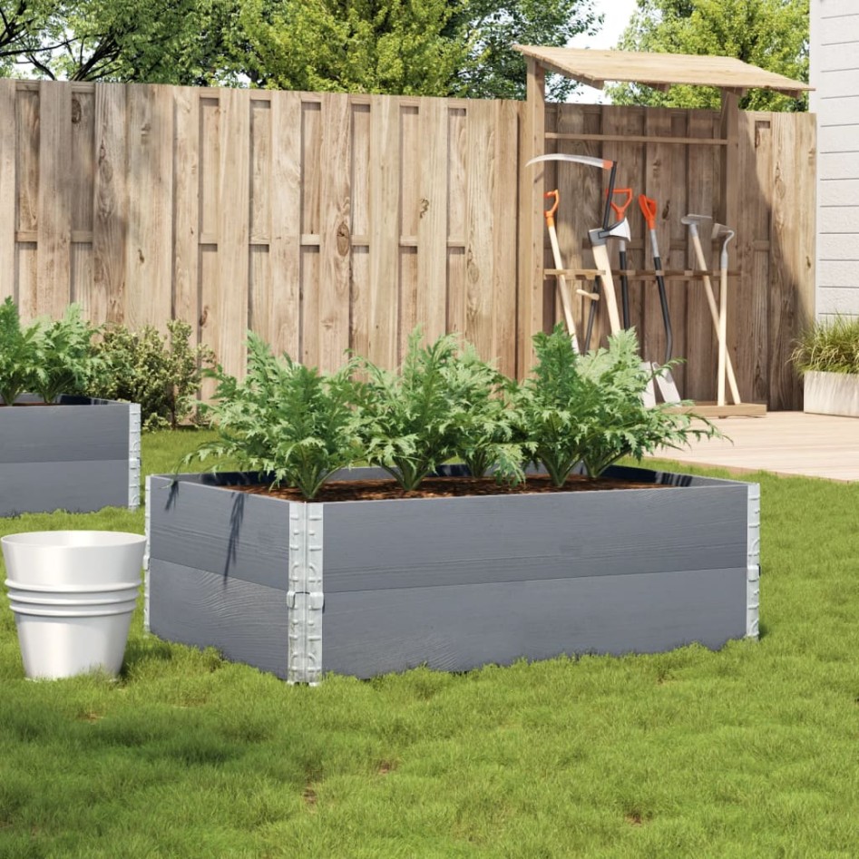 Jardinera de madera maciza de pino gris 120x80