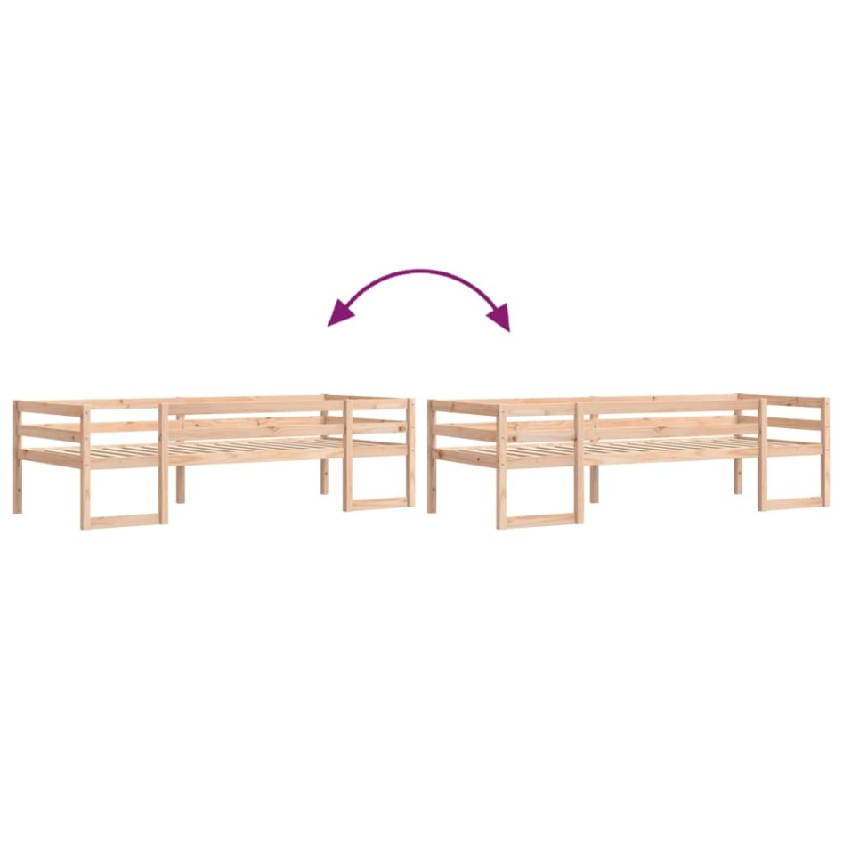 Estructura de cama para niños madera maciza de pino 75x190