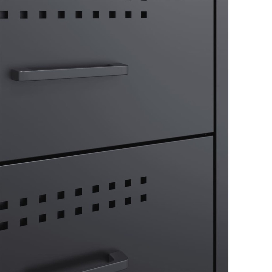 Mesita de noche de acero gris antracita 36x39x50,5