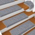 Alfombras de peldaños de escalera 15uds blanco y gris