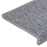Alfombras de peldaños de escalera 15uds blanco y gris