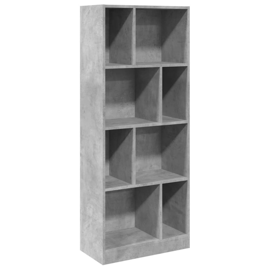 Estantería madera de ingeniería gris hormigón 57x28,5x141