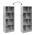 Estantería madera de ingeniería gris hormigón 57x28,5x141