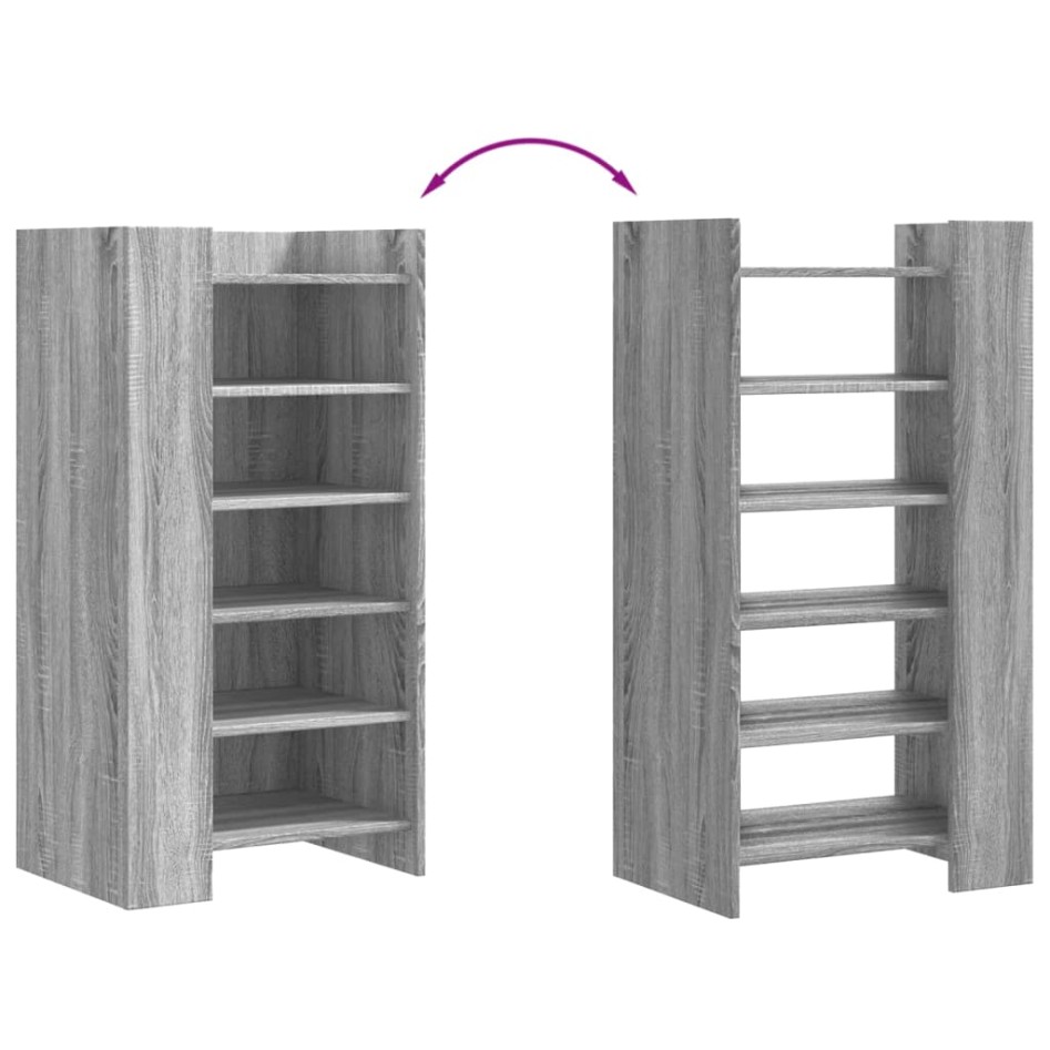 Mueble zapatero madera de ingeniería gris Sonoma 52x37,5x100