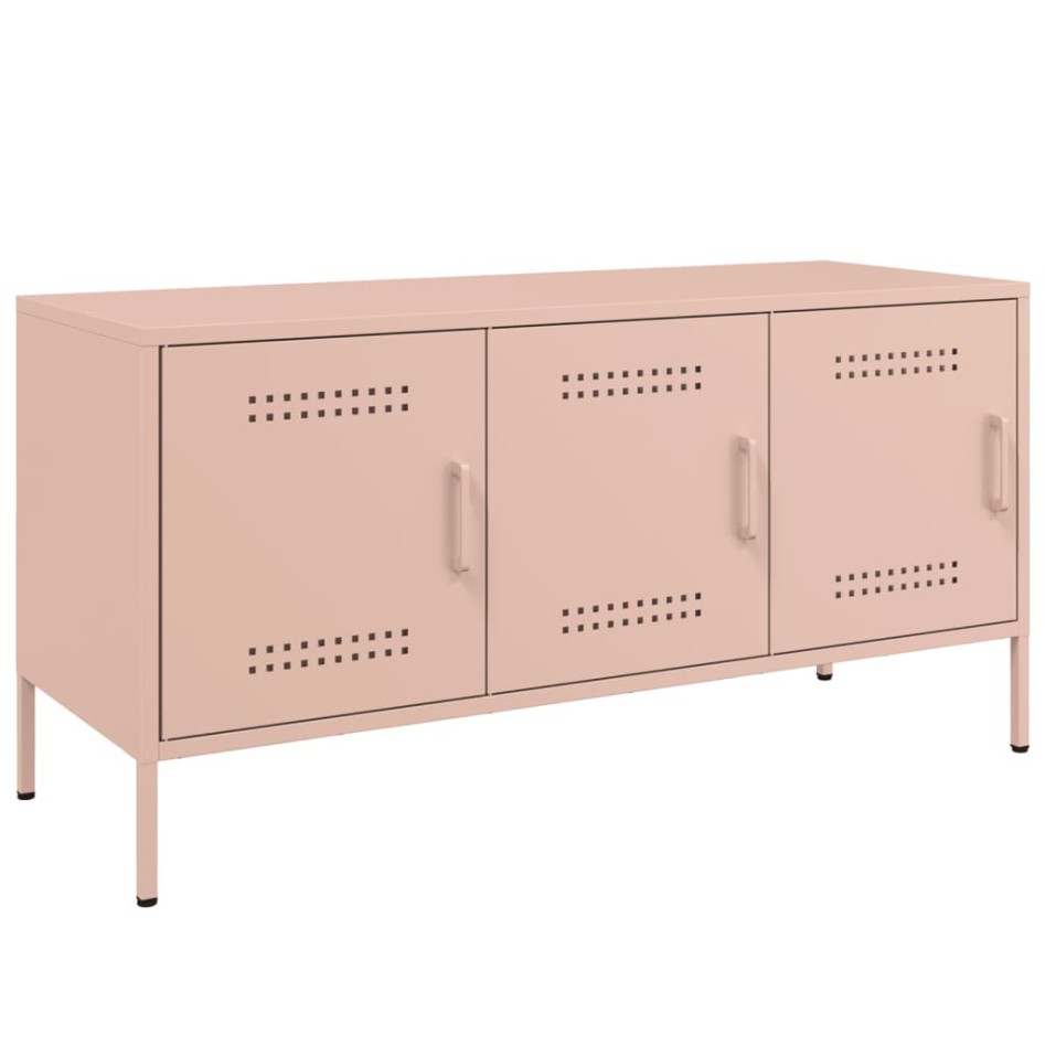 Mueble de TV de acero rosa 100,5x39x50,5