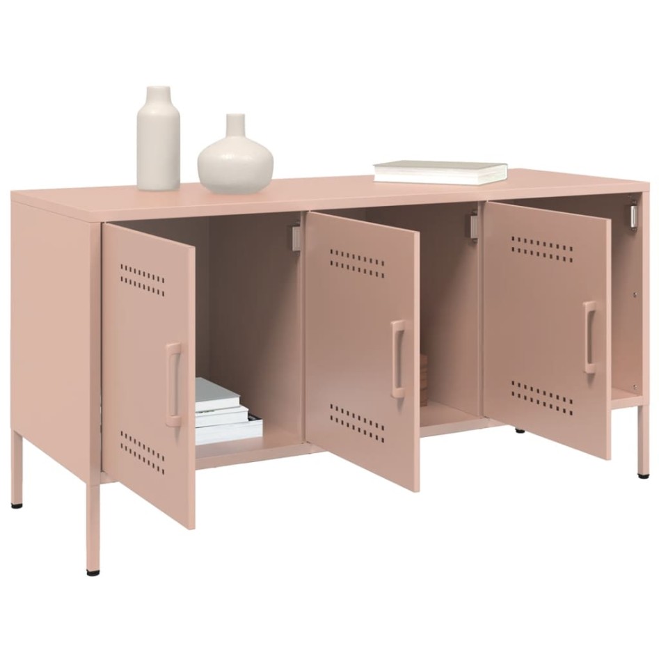 Mueble de TV de acero rosa 100,5x39x50,5