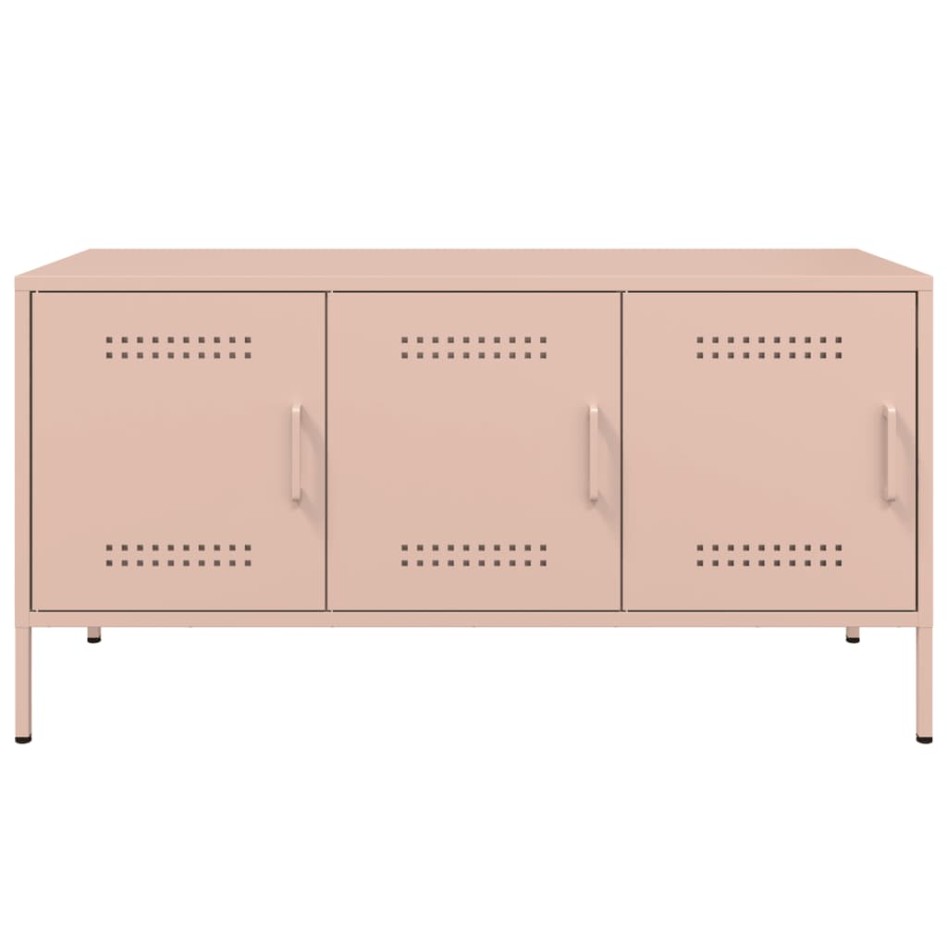 Mueble de TV de acero rosa 100,5x39x50,5