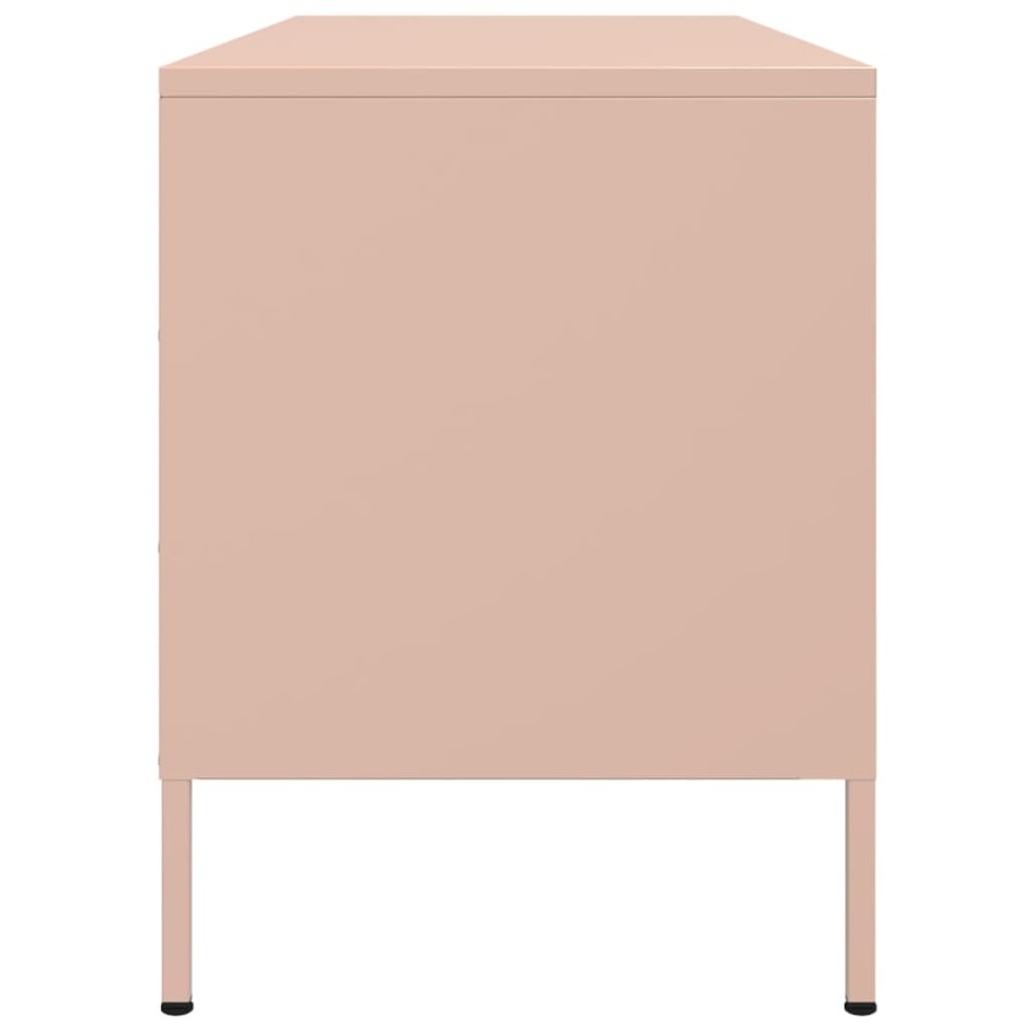Mueble de TV de acero rosa 100,5x39x50,5