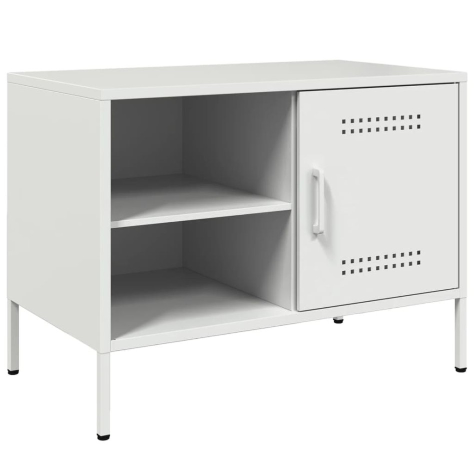 Mueble de TV de acero blanco 68x39x50,5