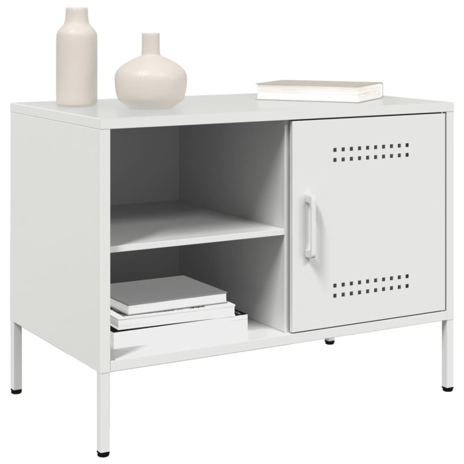 Mueble de TV de acero blanco 68x39x50,5
