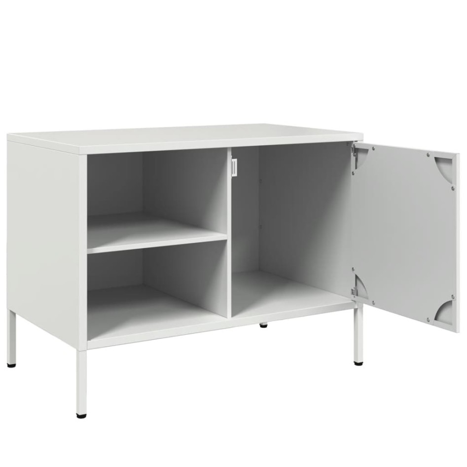 Mueble de TV de acero blanco 68x39x50,5