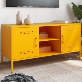 Mueble de TV de acero amarillo mostaza 100,5x39x50,5