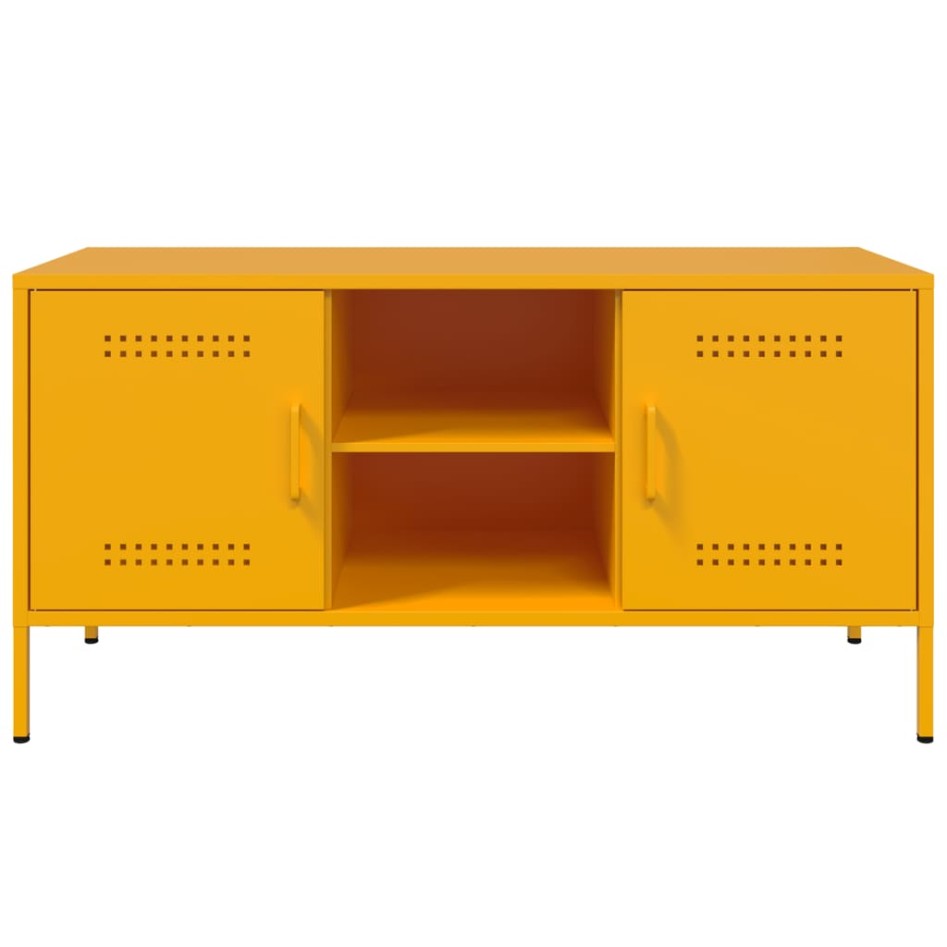 Mueble de TV de acero amarillo mostaza 100,5x39x50,5