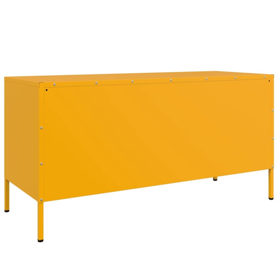 Mueble de TV de acero amarillo mostaza 100,5x39x50,5