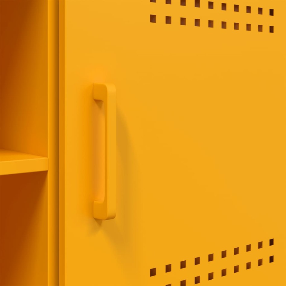 Mueble de TV de acero amarillo mostaza 100,5x39x50,5