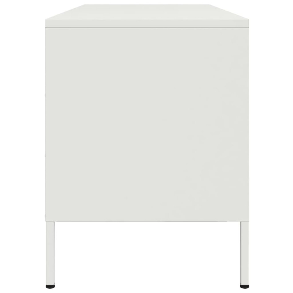 Mueble de TV de acero blanco 100,5x39x50,5