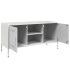 Mueble de TV de acero blanco 100,5x39x50,5