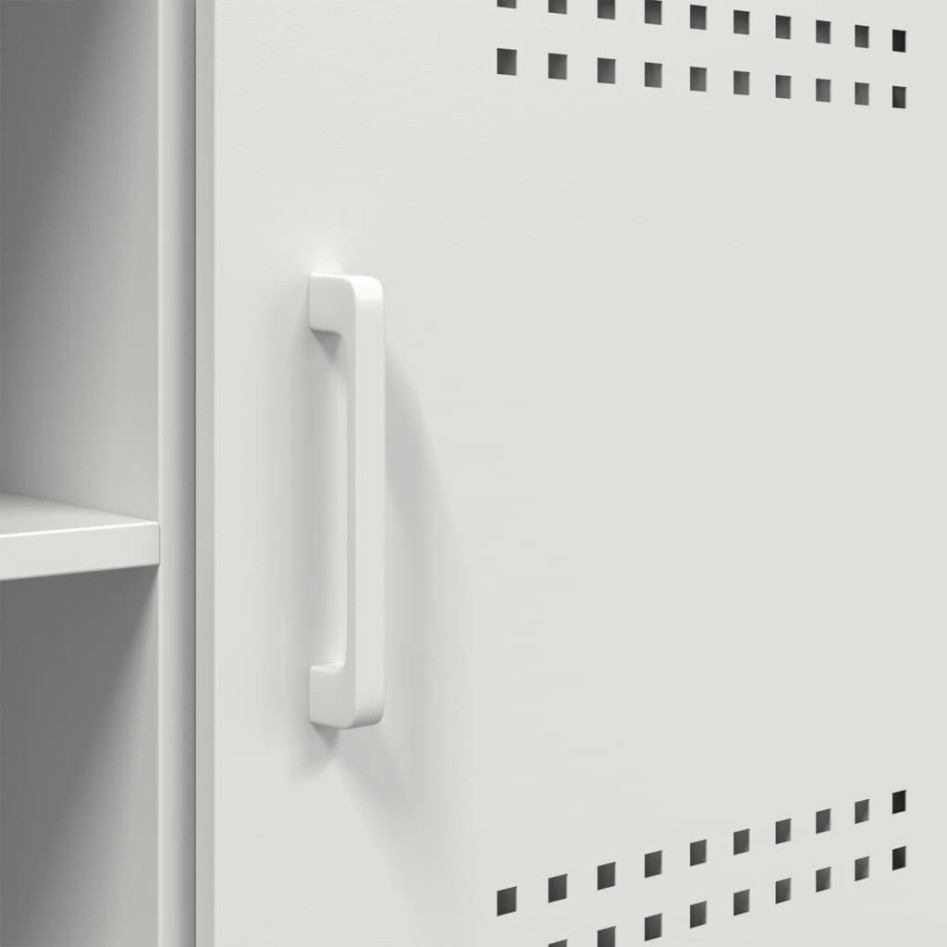 Mueble de TV de acero blanco 100,5x39x50,5