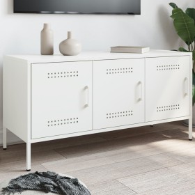 Mueble de TV de acero blanco 100,5x39x50,5