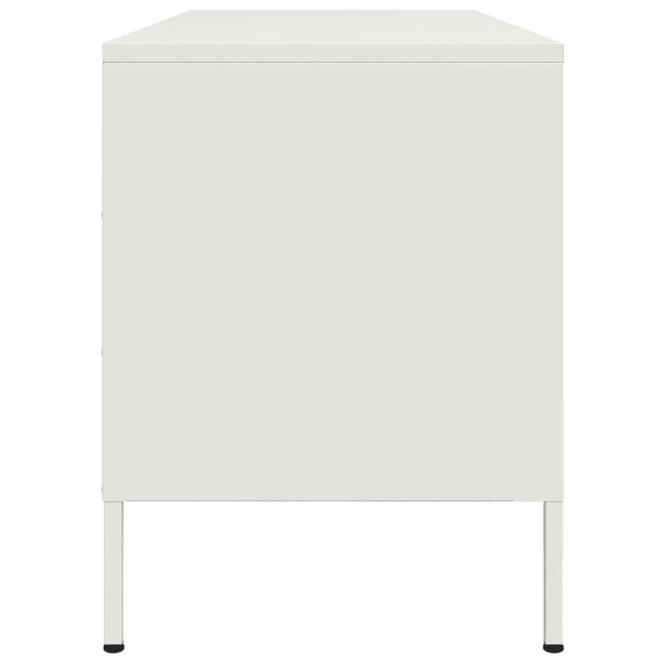 Mueble de TV de acero blanco 100,5x39x50,5