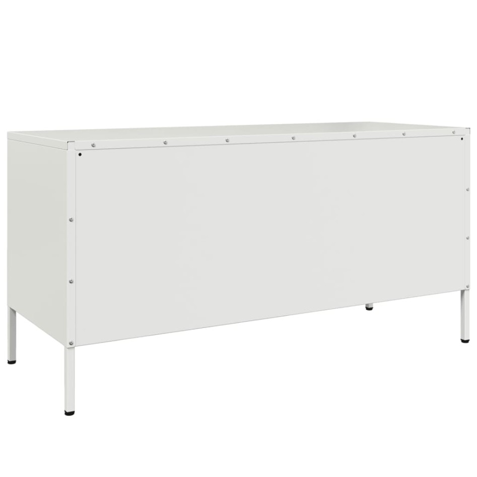 Mueble de TV de acero blanco 100,5x39x50,5