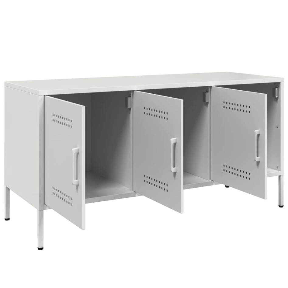 Mueble de TV de acero blanco 100,5x39x50,5