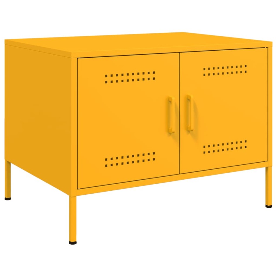 Mesa de centro acero amarillo mostaza 68x50x50,5